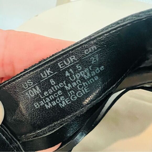 Franco Sarto Women's Meggie Black Heeled Strappy Sandals Sz. 10 M Leather Upper - Picture 10 of 12